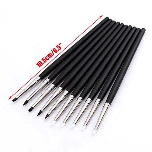 5-PACK Silicone Brush Pens,Paint Brush Set,Clay Sculpting Tools for Shaping Modeling Smoothing Pottery Decorating Pastel Blending Masking Fluid Nail Art Work