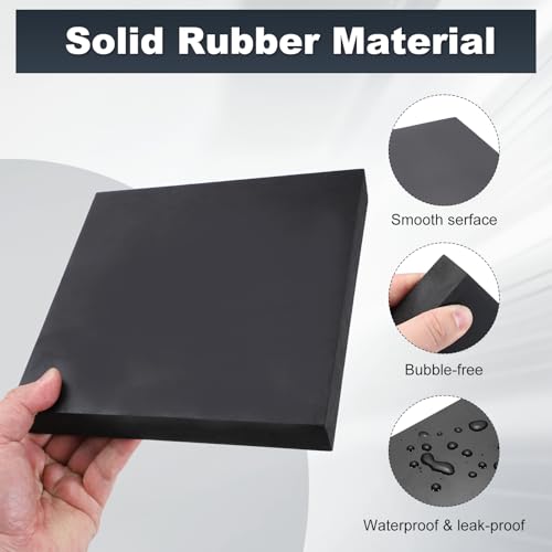 HARFINGTON Rubber Bench Block 7.8"x7.8"x1" Black Rubber Stamping Block Square Anti Vibration Pads for Jewelry Making Hammering Shaping Chasing Flattening Metals - size: 7.8"x7.8"x1"