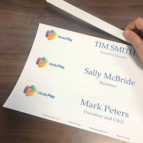 Perforated Paper Nameplate Inserts, Pack of 20 (10" x 2") - color: White, size: 10"X2"