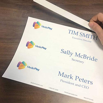 Perforated Paper Nameplate Inserts, Pack of 20 (10" x 2") - color: White, size: 10"X2"