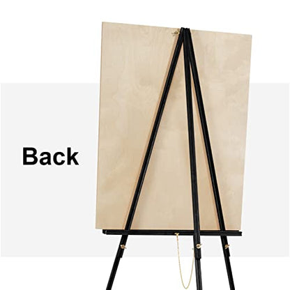 Falling in Art 65" A-Frame Tripod Easel Stand, Wooden Display Easel with Adjustable Canvas Holder, Floor Easel for Wedding Signs, Posters, Paintings, Artwork(Black) 1 Pack - color: Black-1 Pack