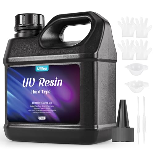 UV Resin Kit 1000g Bulk No Odor Upgrade Clear UV Epoxy Resin Hard Fast Cure Resin Kit Jewelry Making Handmade DIY Craft Decoration Coating - size: 1000g