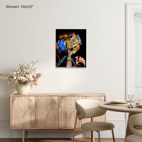 3dRose zipper fair ride midway carnival image Museum Grade Canvas Wrap 8x10 - size: 8"L x 10"W