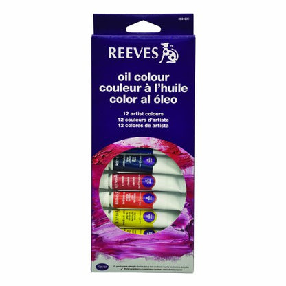 Reeves 12-Pack Oil Color Tube Set, 10ml - size: 12 Tubes, style: Oil Colour