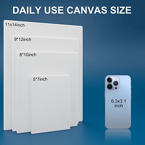 Stretched Canvases for Painting 9x12 Inch 7-Pack, 10 oz Triple Primed Acid-Free 100% Cotton Blank Canvas, Rectangular Canvas for Oil Paint Acrylics Pouring & Wet Art Media - size: 9"x12"(7-Pack), style: Studio