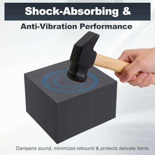HARFINGTON Rubber Bench Block 2"x2"x1.6" Black Rubber Stamping Block Square Anti Vibration Pads for Jewelry Making Hammering Shaping Chasing Flattening Metals - size: 2"x2"x1.5"