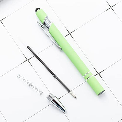 PASISIBICK 3.86 in Black Ink Refills for Ballpoint Pen with Stylus Tip, Soft Touch Click Pen, 2 in 1 Metal Pens, Medium Point(Pack of 40) - color: 40 Black Ink Refills