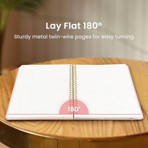 Taja Dotted Spiral Journal Notebook for Women & Men, 140 Pages, Dotted Notebook for Journaling & Note Taking, Journals for Writing, A5(5.7" x 7.9") – Pink - color: B.Pink, style: b-Dotted