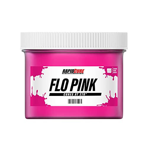 Rapid Cure® Screen Printing Ink Fluorescent Pink (8oz.) - Plastisol Ink for Screen Printing, Fast Curing Fabric Paint - Screen Print Direct®, USA Made - color: Fluorescent Pink, size: 8 fl oz
