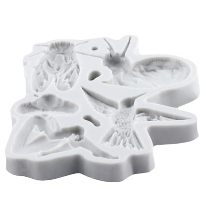 Insect Mushroom Polymer Clay Mold Beetle Snial Mushroom Bird Silicone Molds for DIY Crafts Epoxy Resin Casting Air Dry Polymer Clay Plaster Jewelry Making - color: Style J