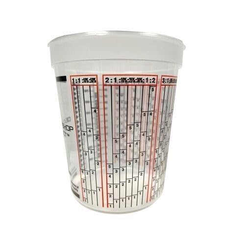 Disposable Solvent Resistant Cups with Graduations for Paint Mixing, Epoxy Resin Pour, Acrylic Paint and Stain 1 Quart 32 oz. Cups, 100 pack, for Body Shops, DIY, Garages, Dealerships, Made in USA