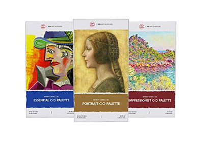 ZenART Non-Toxic Oil Paint Set for Professional Artists - 3 x 8 x 45ml Tubes - Bundle of Portrait, Essential and Impressionist Palette of Eco-friendly Paint with Exceptional Pigment and Lustrous Sheen