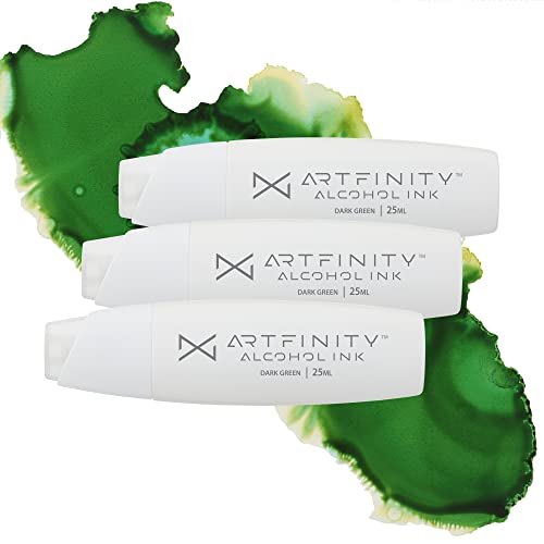 Artfinity Alcohol Inks 3 Pack - Vibrant, Professional, Dye-Based Alcohol Inks for Artfinity Alcohol Markers, Artists, Drawing, & More! - Dark Green G2-6 - color: Dark Green G2-6