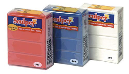 Polyform Sculpey III Polymer Oven-Bake Clay, White, Non Toxic, 2 oz. bar, Great for modeling, sculpting, holiday, DIY, mixed media and school projects.Great for kids & beginners! - size: 2 oz White