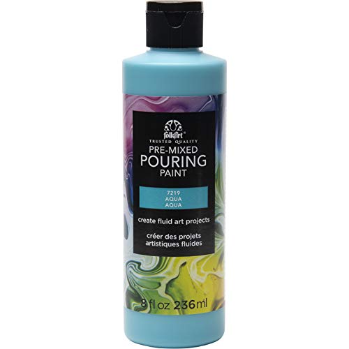 FolkArt Pre-Mixed Acrylic Pouring Paint, 8 oz, Aqua - color: Aqua