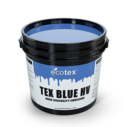 Ecotex® Tex Blue HV Emulsion (Pint - 16oz.) - High Viscosity Pre-Sensitized Screen Printing Emulsion, for Plastisol and UV Inks, Silk Screens, Textiles, and Fabric - Screen Printing Supplies - size: Pint - 16 oz.