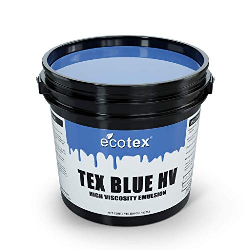 Ecotex® Tex Blue HV Emulsion (Quart - 32 oz.) - High Viscosity Pre-Sensitized Screen Printing Emulsion, for Plastisol and UV Inks, Silk Screens, Textiles, and Fabric - Screen Printing Supplies - size: Quart - 32oz.