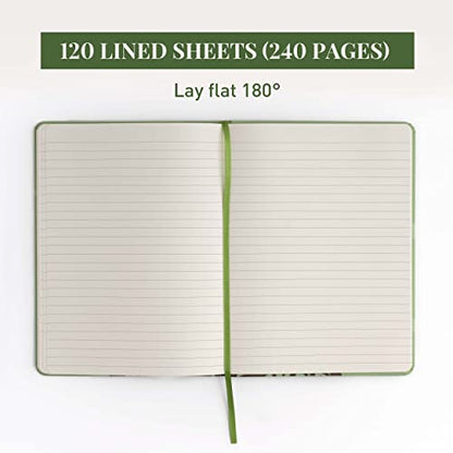 Rileys & Co Notebook Journal for Writing 8 x 6 Inches, Hardcover Daily Journaling Diary - 240 Lined Pages - Compact Notebook for Women, Men, Kids, Work and Travel (Tree of Life) - color: Lined