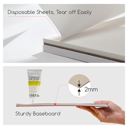 MEEDEN Artist Palette Paper Pad: 9''x12'', 50 Sheets (80lb/120gsm) Paint Palette Paper - Disposable Paint Mixing Paper for Acrylic Watercolor Oil Painting - size: 9" x 12"(50 sheets)