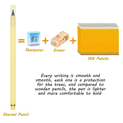 HOTUT Infinity Pencil,10PCS Inkless Pencil Forever Pencils with 10 Replaceable Nibs and Extra Erasers, NO-Sharpening Pencils for Students for Writing Drawing Home Office School Supplies - color: 10pcs-Macaron