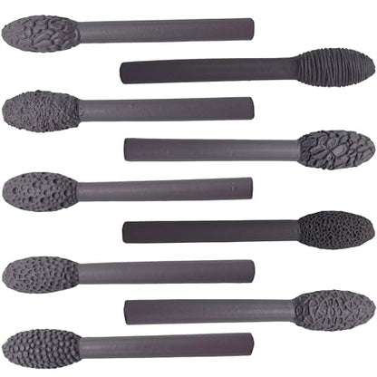 Texture Tool Sets for Clay Art - Oval Clay Modeling Pattern Rollers kit with Ergonomic Handles for Polymer Clay, Pottery, Ceramics, Sculpting Tools, Paint Sticks, DIY Crafts (9 Pcs)