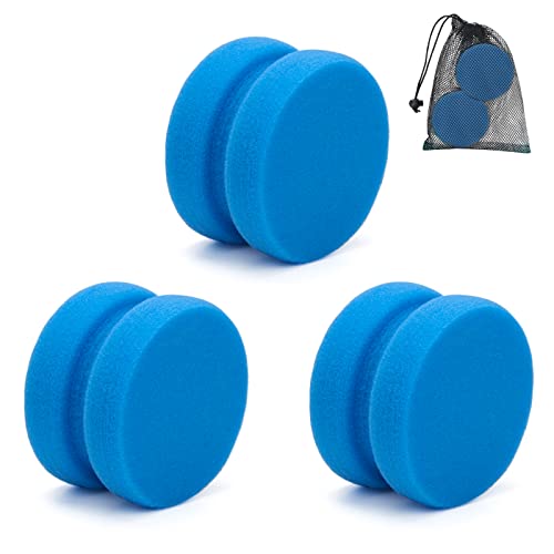 Paint Sponge Applicator 3Pcs, Boyistar Black Detail Painting Sponge for Car Waxing, Wall Repairing Kitchen Cleaning Sponges with Storage Mesh Bag (Blue) - color: Blue
