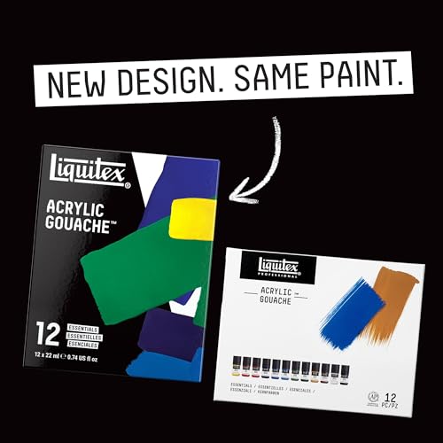 Liquitex Professional Acrylic Gouache Paint, 12 x 22ml (0.74-oz), Essentials Set - style: Essentials Set 12 x 22ml (0.74-oz)