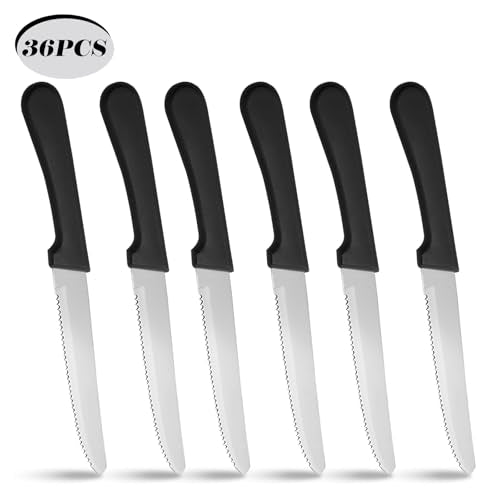 36 PCS Steak Knife Set - Stainless Steel Steak Knifes 8.7 Inch with Dishwasher Safe Steak Knoves,Metal Steak Knife,Dinner Knife Silverware for Home,Kitchen or Restaurant - size: 36PCS Steak Knife