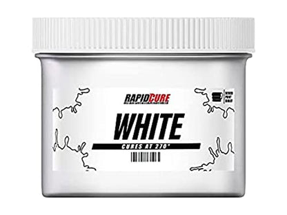 Rapid Cure® Screen Printing Ink White (8oz.) - Plastisol Ink for Screen Printing, Fast Curing Fabric Paint - Screen Print Direct®, USA Made - color: White, size: 8 fl oz