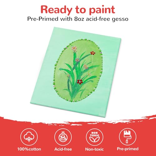 100 Pack 8x10 Inch Flat Canvas Boards for Painting, Canvas Panels 100% Cotton White Blank Art Supplies for Acrylics Oil Gouache Tempera Paints - size: 8"x10"- 100pcs