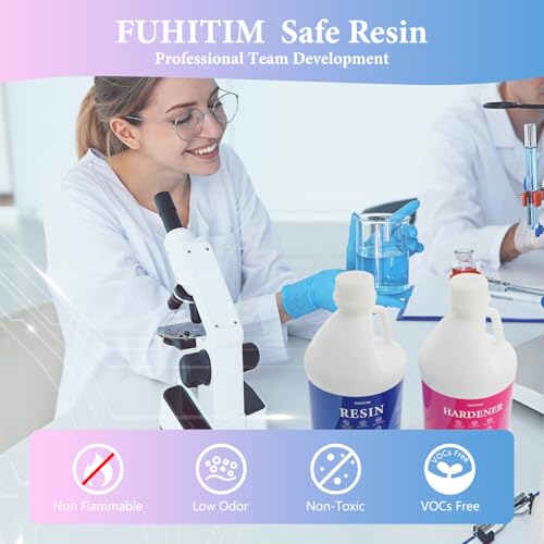 Epoxy Resin 2 Gallon - Crystal Clear Epoxy Resin Kit - Self-Leveling, High-Glossy, No Yellowing, No Bubbles Casting Resin Perfect for Crafts, Table Tops, DIY 1:1 Ratio - size: 2 Gallon Kit