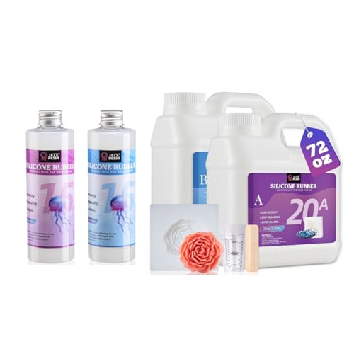 15A & 20ASilicone Mold Making Kit, Non-Toxic Platinum Silicone Rubber for Mold Maker, Beginners, Ideal Liquid Silicone for Casting Resin, 3D Molds, 1:1 Mixing by Weight