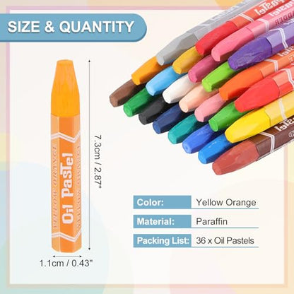 PATIKIL Yellow Orange Oil Pastels, 36Pcs Soft Oil Crayons Pastels Stick Vibrant and Creamy Art Supplies Bulk for Artists Beginners Art Painting Drawing Blending Graffiti Gallery - color: Yellow Orange
