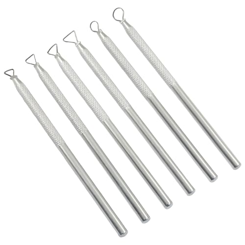 ISDVBUY 3 Pack Aluminum Clay Carving Tools 5.3 Inch Silver Feather Pin Needle Tool Set Clay Sculpting Tools for Ceramics, Sculpting, DIY Craft, Detailed Carving