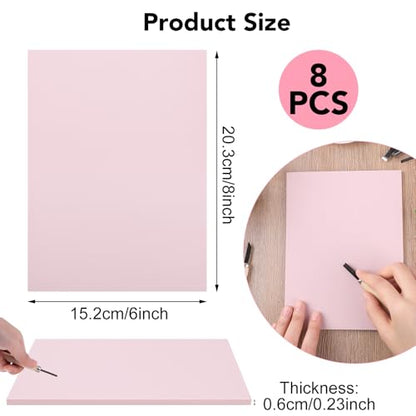 8 Pack 8"x6" Pale Pink Linoleum Blocks for Printmaking, Rubber Stamp Carving Blocks Linoleum Carving Tools for Stamp Maker Printmaking Supplies - size: 8"x6"