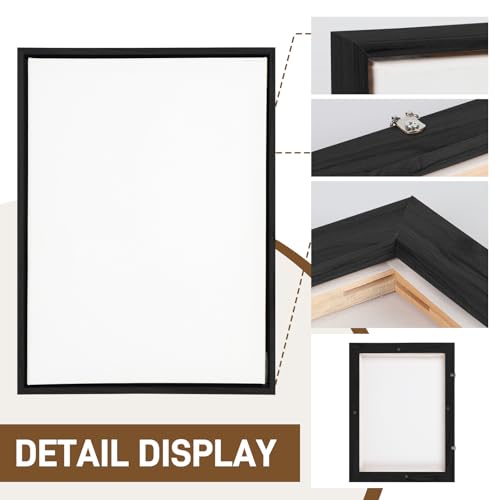 Canvas Floating Frame, Canvas Frame 0.75 inches deep Floater for Canvas Panel Oil Painting Wall Art Prints (Black, 11.8x15.7) - color: Black, size: 11.8x15.7