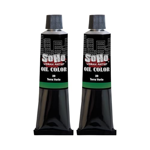 SoHo Urban Artist Oil Paint - 2 Pack, Terre Verte 2 Pack - 170 ml Tube - Best Valued Oil Colors for Painting with Excellent Pigment Load - color: Terre Verte