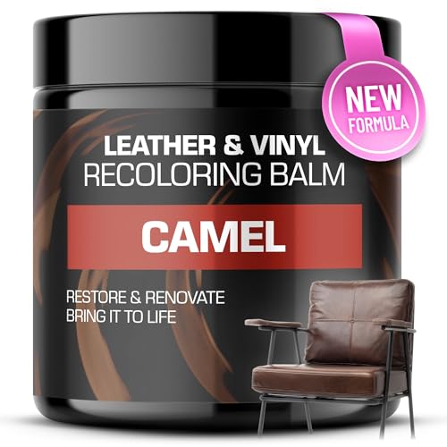 FORTIVO Leather Recoloring Balm, Color Restorer, Scratch Remover, Couch Paint and Repair, Leather Balm for Couches - color: Camel