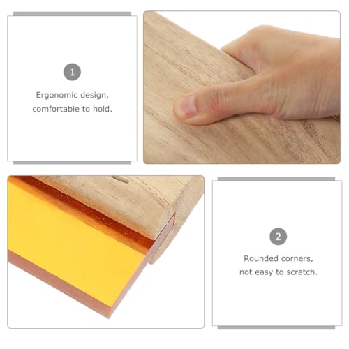 Abaodam Wooden Screen Printing Squeegee Set Rubber Blade and Silk Screen Frame Flat Ink Scraper Crafts and DIY Art Projects