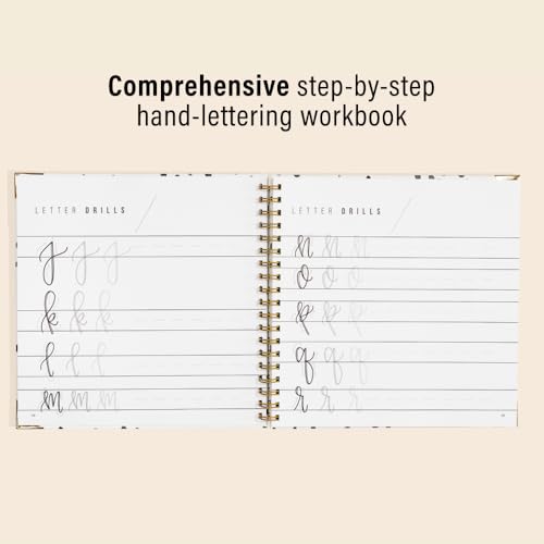 Hand Lettering 101: A Step-by-Step Calligraphy Workbook for Beginners (Gold Spiral-Bound Workbook with Gold Corner Protectors)