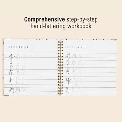 Hand Lettering 101: A Step-by-Step Calligraphy Workbook for Beginners (Gold Spiral-Bound Workbook with Gold Corner Protectors)