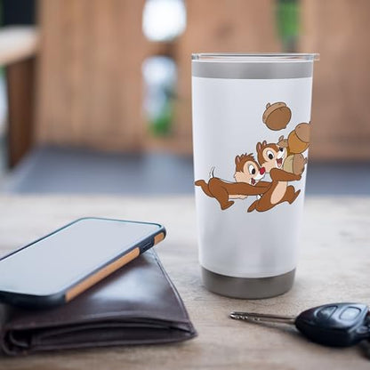 Disney Chip 'n Dale Chipmunks Acorn Run Stainless Steel Insulated Tumbler - color: White