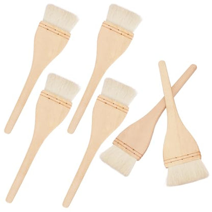Artist's Choice Hake Paint Brush Set - Pack of 6 Flat Hake Brushes (3 inch), Crafted with Premium Goat Hair Bristles, Ideal for Watercolor, Wash, Ceramic and Pottery Painting - size: 6 Pack (3 inch)