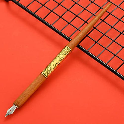 Joyeee Antique Feather Quill Pen Set, with Sealing Wax for Envelopes, Wax Stamp, Handcrafted Dip Pen, Envelopes, Dip Pen Nibs, Writing, Retro Gift Box, Beautiful Birthday Gift, Dark Green - color: #110 Dark green