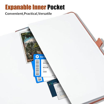 Lined Journal Notebook, A5, 192 Pages 100 GSM Thick Paper, Hardcover Leather College Ruled Journal for Writing, Men Women, Journaling, Daily, Work, Office, Home School Business(Brown) - color: Brown, style: b-Lined