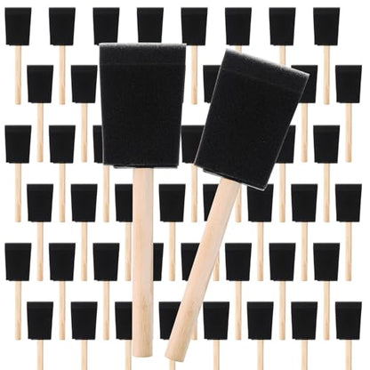 Foam Paint Brushes, 2 Inch, 48 Pack, Sponge Bruhses for Painting, Craft Paint Sponges Set, Foam Brushes Bulk, Sponge Paint Brushes for DIY, Staining, Black - size: 2 inch, 48 pack