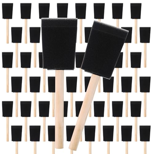 Foam Paint Brushes, 2 Inch, 48 Pack, Sponge Bruhses for Painting, Craft Paint Sponges Set, Foam Brushes Bulk, Sponge Paint Brushes for DIY, Staining, Black - size: 2 inch, 48 pack