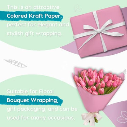 SMART&CASUAL 15" x 450" (37.5') Kraft Paper Roll for Art Craft Supplies Gift Wrapping Moving Packing Painting Drawing Paint Easel Poster Chart Paper (Light Pink, 15" W x 450" L (37.5')) - color: Light Pink, size: 15"W x 450"L ( 37.5' )