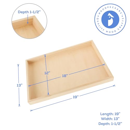 Birch Painting Panel 13 x 19 x 1-1/2-inch, Pack of 4 Wood Canvas Boards for Painting, Blank Signs for Crafts, by Woodpeckers - size: 13 x 19 x 1-1/2 inch