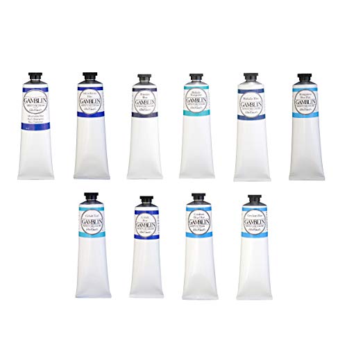 Gamblin Artist Oil Paint Set For Professionals - BLUE SET - 37ml Tubes - color: Blue